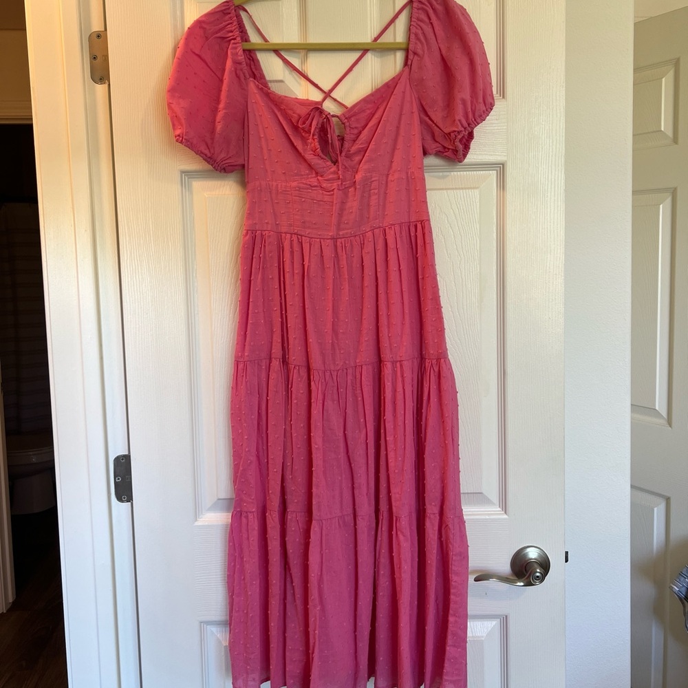 Pink midi dress